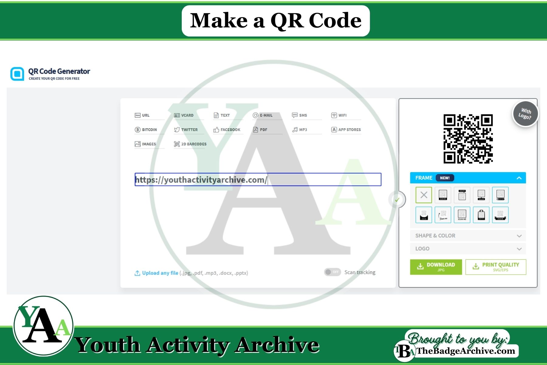 Make a QR Code – Youth Activity Archive