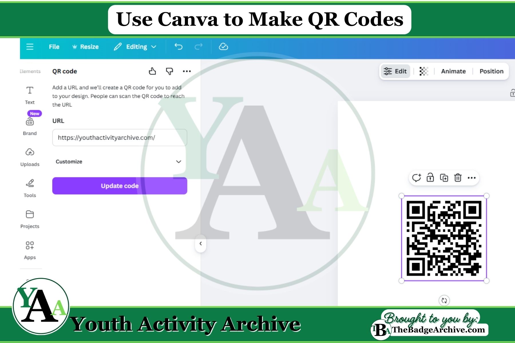 Use Canva to Make QR Codes – Youth Activity Archive