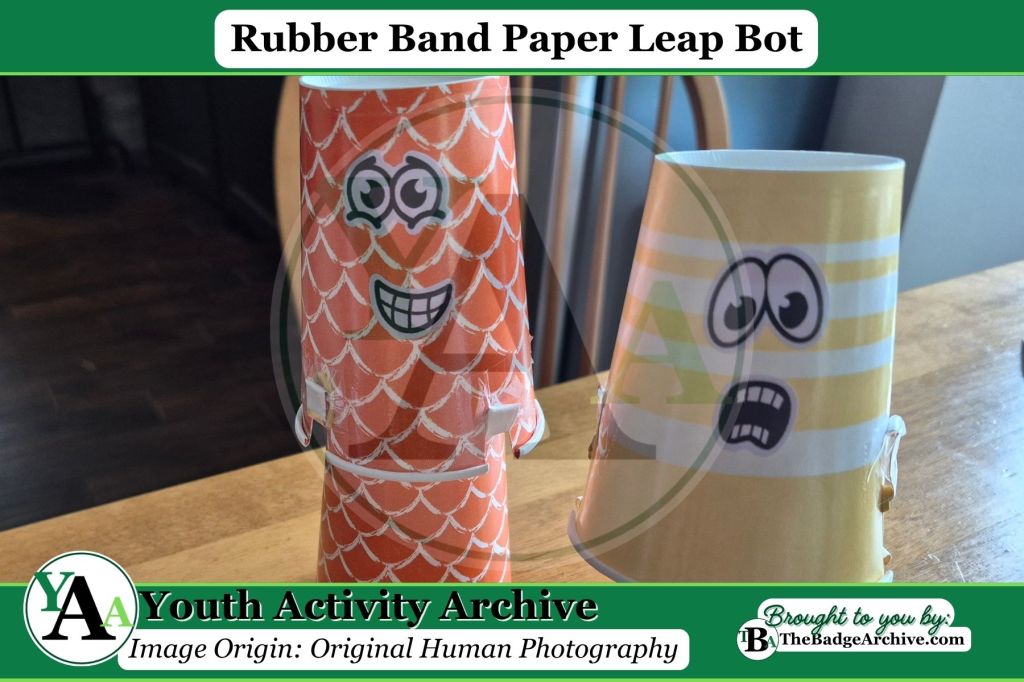 Rubber Band Paper Leap Bot